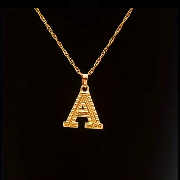 Gold Letter A Pendant Adjustable Necklace - Picture 5 of 6